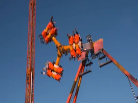 360 Spin Carnival RIde at Florida State Fair, 4K Stock Footage 72879341
