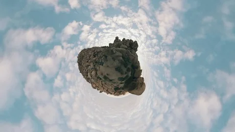 360 Trippy overcapture TimeLapse of a sunset in Joshua Tree Stock Footage 108506539