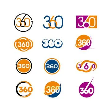 360 Vector Illustration Logo Sign Stock Illustration