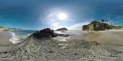 360 Video, 4K, Shore, Treasure Island Beach, Laguna Beach Stock Footage