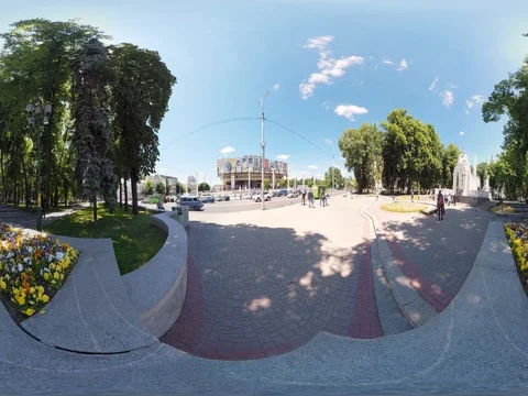 360 video panoramic view of kharkiv  theater of opera and ballet Stock Footage 76431310