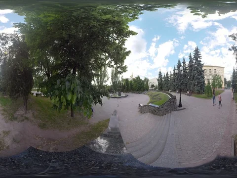 360 video panoramic view of Square in the center of Kharkiv Stock Footage 76431443