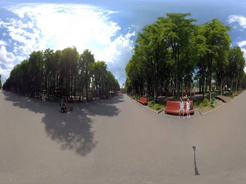 360 video panoramic view of  timelapse in the park Stock Footage 76430756