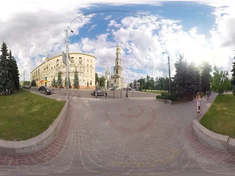 360 video panoramic view of Uspenskiy cathedral Stock Footage 76431373
