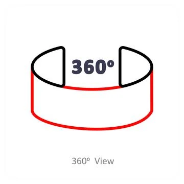 360 View and view icon concept Stock Illustration