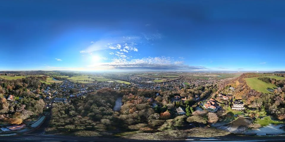 360 View of Helsby Stock-Fotos