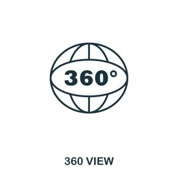 360 View icon. Mobile app, printing, web site icon. Simple element sing Stock-Illustration