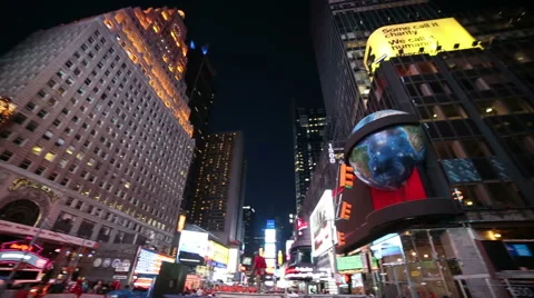 360 View of Times Square in New York City NYC Night Slow Motion Beautiful USA 스톡 동영상 40889543