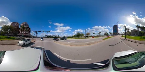 360 virtual reality equirectangular video Downtown West Palm Beach Florida Stock Footage 86716256