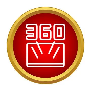 360 virtual reality panoramic video player button Stock Illustration