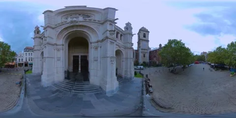 360 virtual reality view of the city Brussel in Belgium, no camera in view Stock Footage 168561624