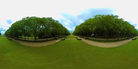 360 virtual reality view of a park in the city Brussel in Belgium, no camera in  Stock Footage 168561649