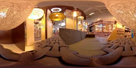 360 VR 360VR of The sofa displayed inside the shopping store virtual reality Stock Footage 93441250