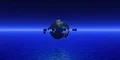 360 VR 3D Animation rotating broken world eggshell with rotating spheres 4k or 4k+ Resolution