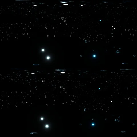 360 VR 3D Bubbles floating in black background Stock Footage 123811509