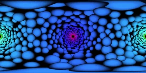 360 VR Abstract Colorful Bubble Tunnel Travel Animation - Loop Rainbow 库存影片 85234549