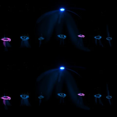 360 VR Abstract Neon Space Background with bright lights Stock Footage 123811456