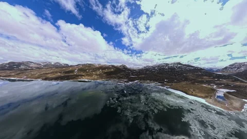 360 VR Aerial view of spring scenery in Norway - Scandinavia Stock Footage 341379999