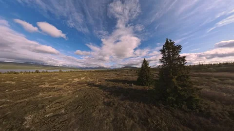 360 VR Aerial view of spring scenery in Norway - Scandinavia Stock Footage 341381444