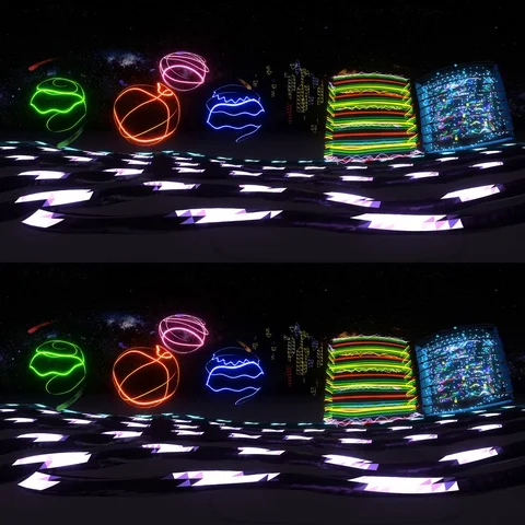 360 VR Background of Animated Funky Disco lights Stock Footage 123267312