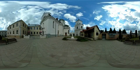 360 vr beautiful church cloudy timelapse Stock Footage 89935995