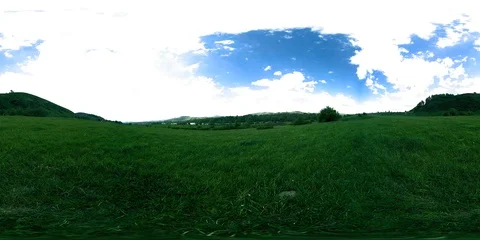 360 VR of a beautiful mountain meadow timelapse at the summer or autumn time Stock Footage 94241978