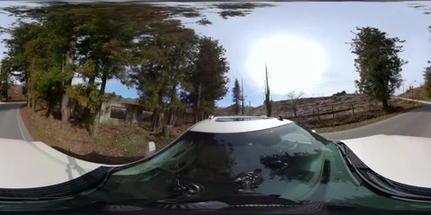 360 VR Cadillac Ecladade driving down the highway at high speed Stock Footage 168574838