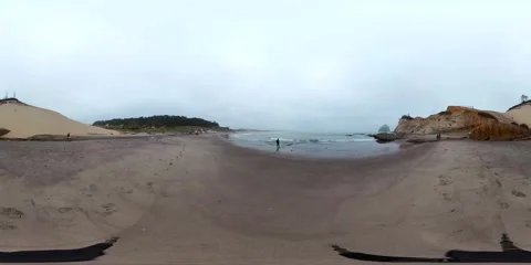 360 VR - Cape Kiwanda State Natural Area, Pacific coast, Oregon - 4K + Stock Footage 220692118