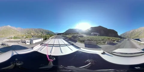 360 VR The car is moving fast on the highway Stock Footage 167340211