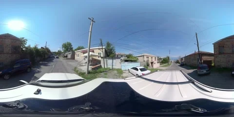360 VR The car is moving fast in the city Stock Footage 167341570