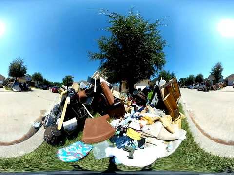 360 VR - Damage caused by Hurricane Harvey Video stock 79832186
