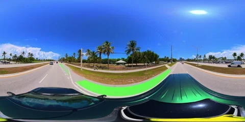 360 VR drive Haulover Park to Sunny Isles Beach 2026 8k 60fps equirectangular Video stock 344005674