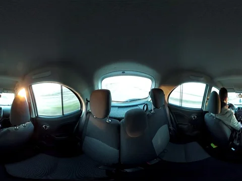 360 VR of driving in the sunset in a car Stock Footage 84085178