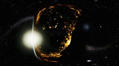360 VR Earth Zoom Out - Journey to the End of the Milky Way Galaxy (4K) Stock Footage 236920248