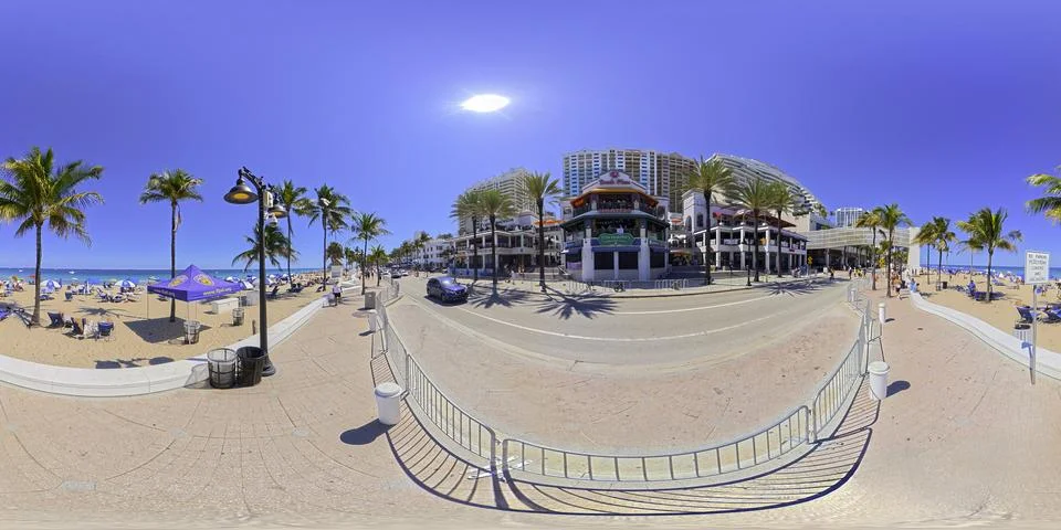 360 VR equirectangular photo of Beach Place on Fort Lauderdale Beach Photos