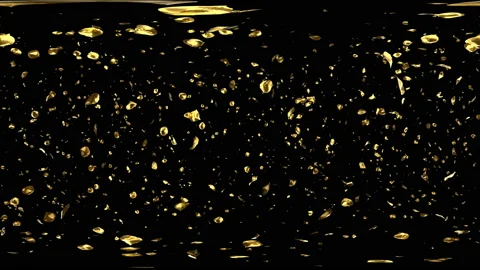 360 VR Flying Romantic golden Flower Petals Falling Alpha Channel Loop Stock Footage 97442059