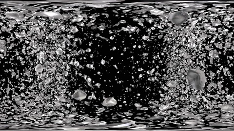 360 VR Flying Romantic silver Petals Falling Alpha Channel transition Stock Footage 97394027
