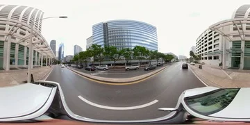 360 vr footage virtual reality Brickell Bay Drive plate Miami Florida USA Stock Footage 85773906