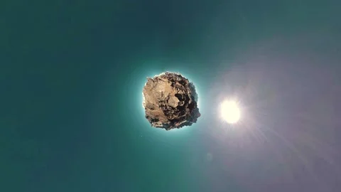 360 VR Gokyo Ri mountain top. Tibetan prayer Buddhist flag. Wild Himalayas high Stock Footage 156802442