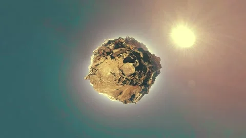 360 VR Gokyo Ri mountain top. Tibetan prayer Buddhist flag. Wild Himalayas high Stock Footage 288935546