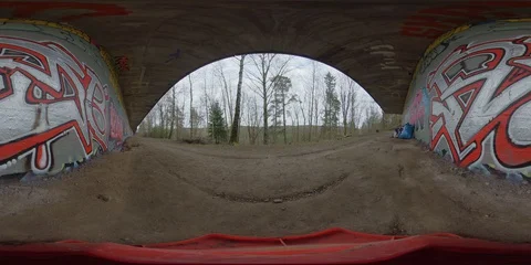 360 VR Graffiti wall in Suburb, Underground Culture Vidéo 128208174