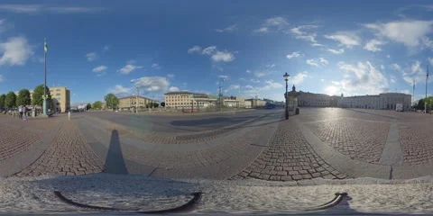 360 VR - Gustaf Adolfs torg, Square in Central Gothenburg Video stock 135646371
