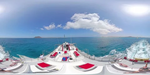 360 VR high-angle ferry ride from Corralejo, Fuerteventura Vidéo 312936682