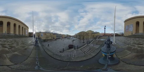 360 VR - High angle view of Gotaplatsen, Gothenburg, Sweden Stock Footage 126371339
