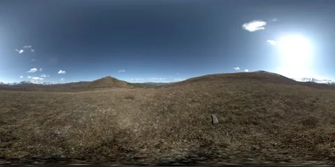 360 VR of hill meadow timelapse at the summer or autumn time. Wild endless Stock Footage 156811481