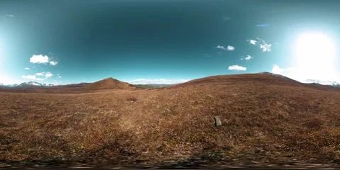 360 VR of hill meadow timelapse at the summer or autumn time. Wild endless Stock Footage 165586359