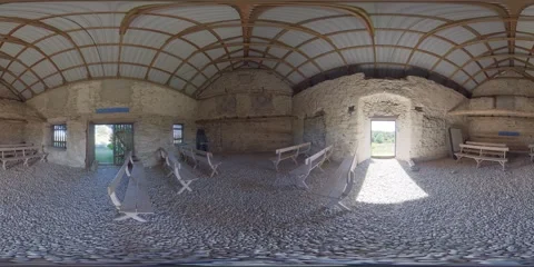 360 VR - Inside St. Olaf Church Chapel at Gotland, Sweden Stock Footage 137107105