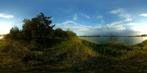 360 vr Lake panoramic timelapse 4k Stock Footage 89952991