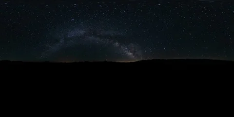 360 VR Milky Way Galaxy Time Lapse Over Mojave Desert California USA for VR Stock Footage 101928559