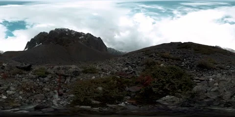 360 VR of mountain valley time lapse at the autumn time. Wild endless nature and Stock Footage 155117362